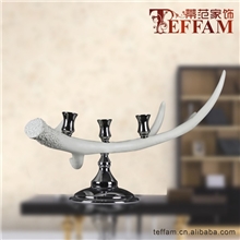 厂家热销仿生烛台树脂工艺品鹿角牛角大型树脂摆件