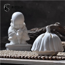 厂家供应荷叶造型陶瓷香道香炉佛教用品陶瓷香炉香道用具批发