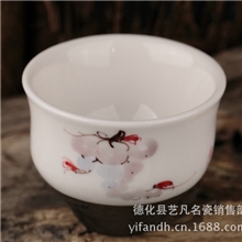 陶瓷茶杯手绘品杯青花瓷单杯普洱茶杯薄胎杯窑变