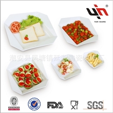 供应精美陶瓷西餐盘陶瓷套四四方深式盘陶瓷西餐盘配套餐具