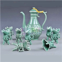 德化陶瓷酒具仿古帝王杯三脚杯爵杯套装送礼佳品