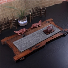 复古老船木乌金石茶盘黑金石旧船木实木茶盘老船木乌金石茶盘正品