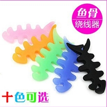 鱼骨绕线器MP3/iphone4S苹果手机耳机缠线器小鱼骨头卷线器2.8g