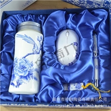 厂家直供青花瓷陶瓷保温杯批发创意商务实用礼品套装全网最低
