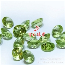 供应天然水晶橄榄石裸石戒面八月生辰石工厂直销圆4*4mm