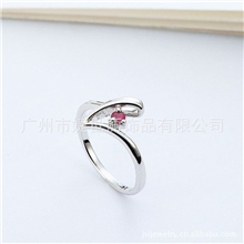 手饰批发时尚饰品天然红宝石戒指R1046生产加工高档礼品