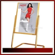 厂家直销酒店大堂商业店铺广告展示用品钛金色广告L型海报指示架