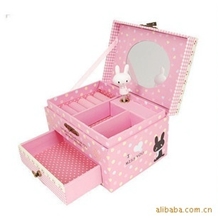 音乐首饰盒公主欧式儿童化妆盒生日礼物木质手饰盒饰品盒BD07A