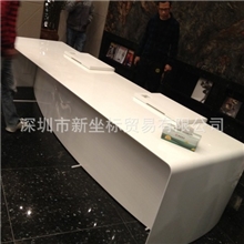 杜邦可丽耐异形前台海岸城会所杜邦暗纹白前台人造石异形服务台