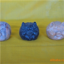 加工定做石雕工艺品汉白玉手工机械福猪