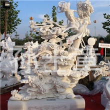 曲阳石雕厂家供应制作汉白玉天女散花石雕天女散花