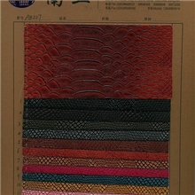 南亚皮革广州PU皮革AB227#1.0厚套色仿古蛇纹鞋材箱包手袋革