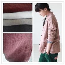 现货原创亚麻绉布秋冬新款亚麻布料特殊肌理风格六色系L3012