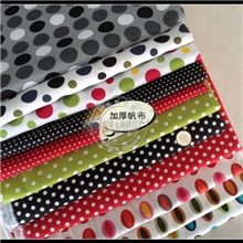 全棉圆点子印花帆布布料窗帘沙发靠垫箱包桌布鞋面加厚帆布面料