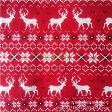 鞋材面料纬编大提花布針織网眼大提花超赞小鹿提花面料