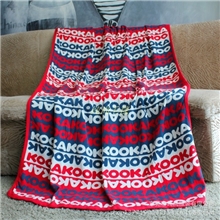 【批量供应】外贸知名产品精梳棉针织毯子双面提花毯字母花毛毯