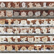 厂家直供diy卡通纽扣木质动物形状木制儿童纽扣批发