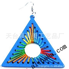 梅花木耳环木质耳环时尚穿线耳环