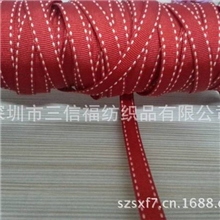 厂家供应1cm（1公分）红色跳点罗纹带跳线织带螺纹带丝带缎带