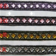 [花边世界]矩形钻石亮片小边窗帘配件花边