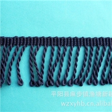 【新颖花边】棉线流苏涤纶低弹扭绳排须批发