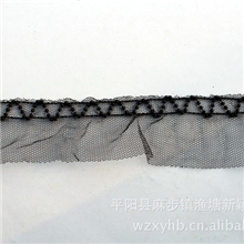 【供】新颖三角形珠字网布弹力花边