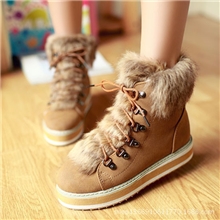 2013冬季新款松糕鞋高帮女鞋子系带厚底短靴圆头坡跟中筒女靴批发