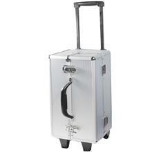 厂家生产定制韩版时尚独特铝制拉杆化妆箱收纳箱多层化妆箱批发