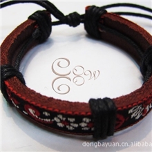 Cocow复古牛皮手链刺绣牛皮手链西藏时尚饰品BLE-010