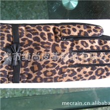 批发供应女式时尚豹纹真皮手套-外贸款豹纹真皮手套