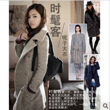2013冬装淑女韩版毛呢外套女双排扣秋冬新款女呢子大衣特价