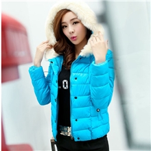 秋冬新款小棉袄2013韩版加厚棉衣外套毛领纯色修身短款棉服外套女