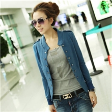 2013新款女装秋装外套韩版立领双排扣外套