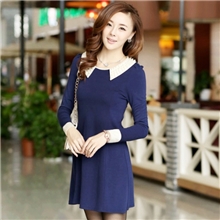 2013新款钉珠娃娃领修身韩版连衣裙长袖连衣裙