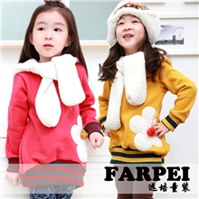 2013新款韩国女童童装新款韩版女童抓绒卫衣儿童连帽卫衣批发