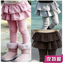 新款韩版女童可爱打底裙裤公主童裤儿童秋冬款蛋糕百搭加厚加绒