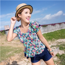 厂家直销泳装批发海波特泳装1359分体平角保守两件套显瘦加大款