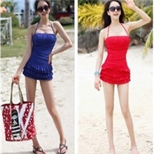 长期供应连体裙式小胸泳衣可爱显瘦遮肚泳衣性感泳衣批发