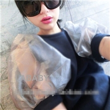 《韩版爆款》蓬蓬袖灯笼袖连衣裙时尚透明袖韩版女装量大从优