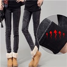 2013秋冬装新款加绒加厚打底裤女韩版大码铅笔裤小脚裤紧身长裤