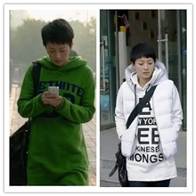 9677#小爸爸同款马伊琍李三妹同款宽松韩版卫衣中长款抓绒外套