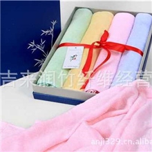 包邮混批竹纤维大毛巾礼品/婚庆礼品、会议礼品精美礼盒装
