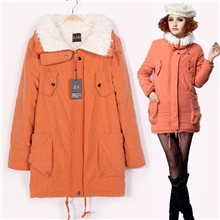 厂家直销爆款韩版女式修身棉衣棉服外套纯色羊羔绒棉大衣棉袄