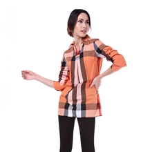 新款格子中袖女式衬衫支持一件代发厂家直销欢迎批发拿样21308