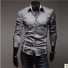 ebay速卖通爆款新款大码外贸男装男士长袖衬衫男式衬衣