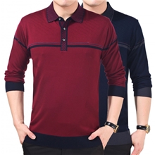 秋装柒牌男士长袖T恤中年男装商务休闲山羊绒纯色长袖T恤加大码