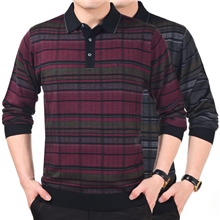 柒牌男装2013秋装新品男士时尚休闲翻领长袖T恤加大码商务休闲