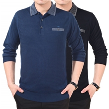 新款秋装山羊绒翻领柒牌男装长袖男士长袖纯色山羊绒加大码秋装