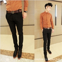 经典的黑色裤子搭配王超好版型休闲长裤男式休闲裤低腰纯色K15