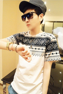 2013新款les帅T林弯弯男装批发日系原单个性民族风韩版T恤男短袖